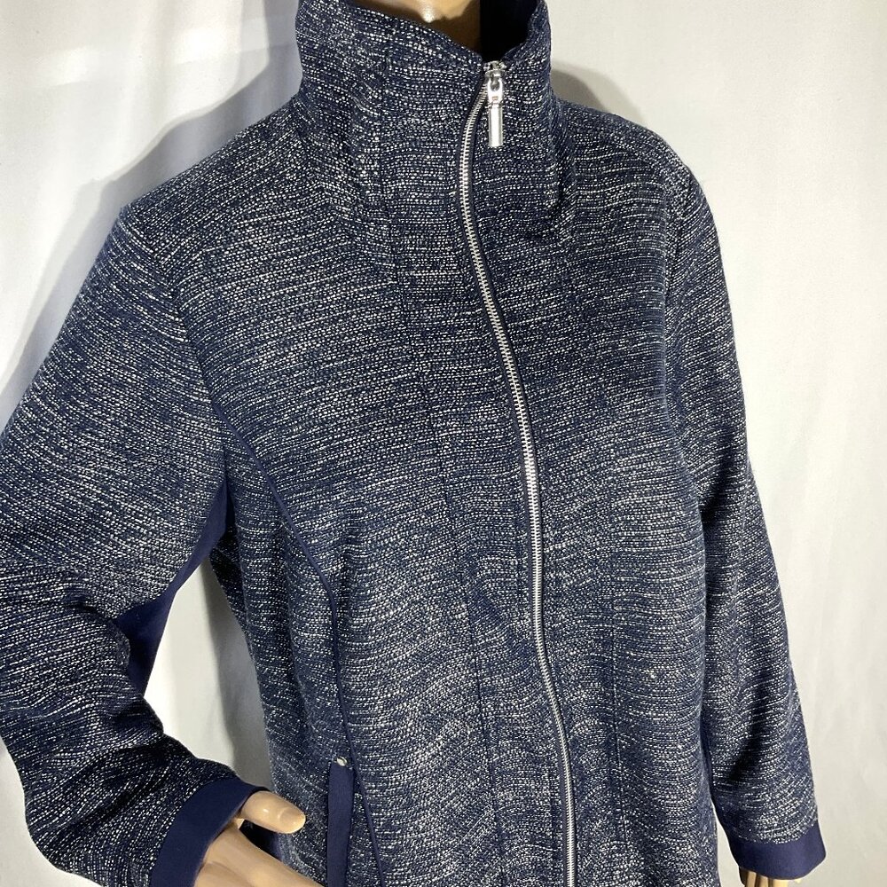 cj banks Size X (14W) Blue & Silver Metallic Jacket Zippered 000145-9373